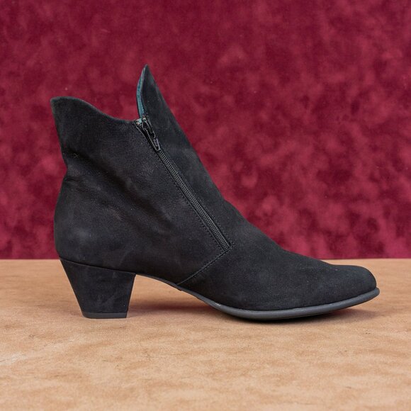 Arche Paris Women Black Garnet Nubuck Zip Heel Fashion Ankle Boots 9-9.5US EUR40 - Picture 8 of 8